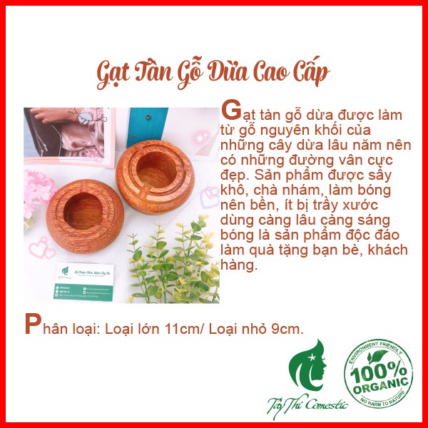 Gạt Tàn Gỗ Dừa Cao Cấp