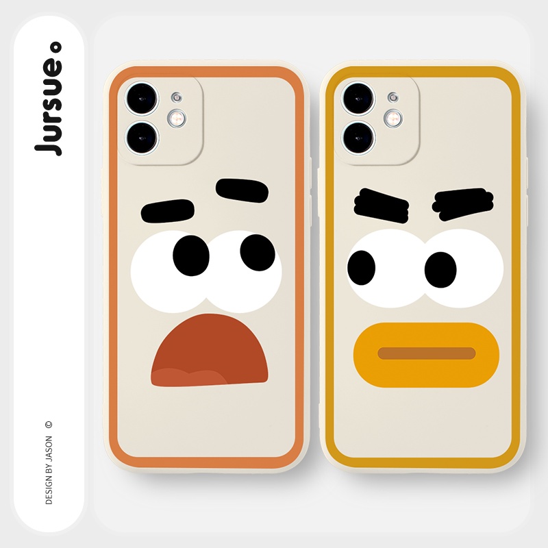 Ốp lưng JURSUE mềm hình cặp đôi dễ thương đẹp cho iPhone 13 12 11 Pro Max SE 2020 X XR XS ip 8 7 6 6S Plus kute Y328