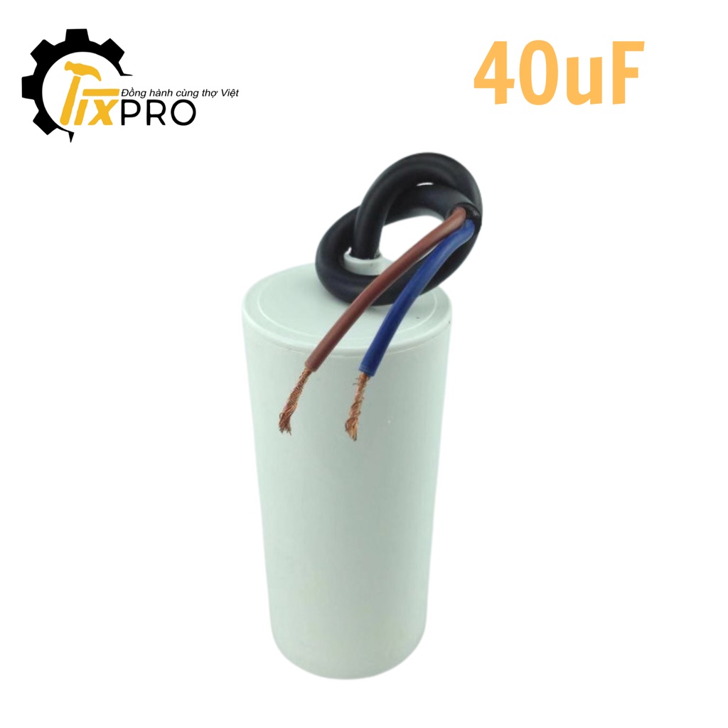 Tụ khởi động 40UF 450V CBB60 SENJU màu trắng loại xịn
