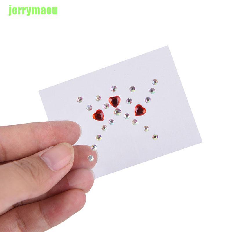 [JERU] New Jewel Eyes Makeup Crystal Eyes Sticker Tattoo Diamond Glitter Makeup Sticker ERHZ