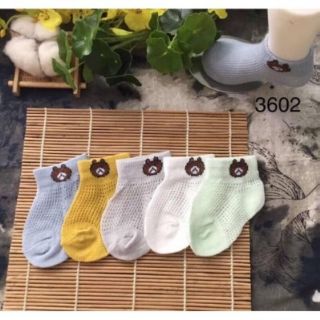 Sét 5 đôi tất lưới gấu cho bé