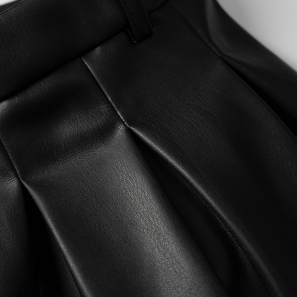 Chân váy da CHICMONKI kiểu xếp ly lộ túi, màu đen - CMT803