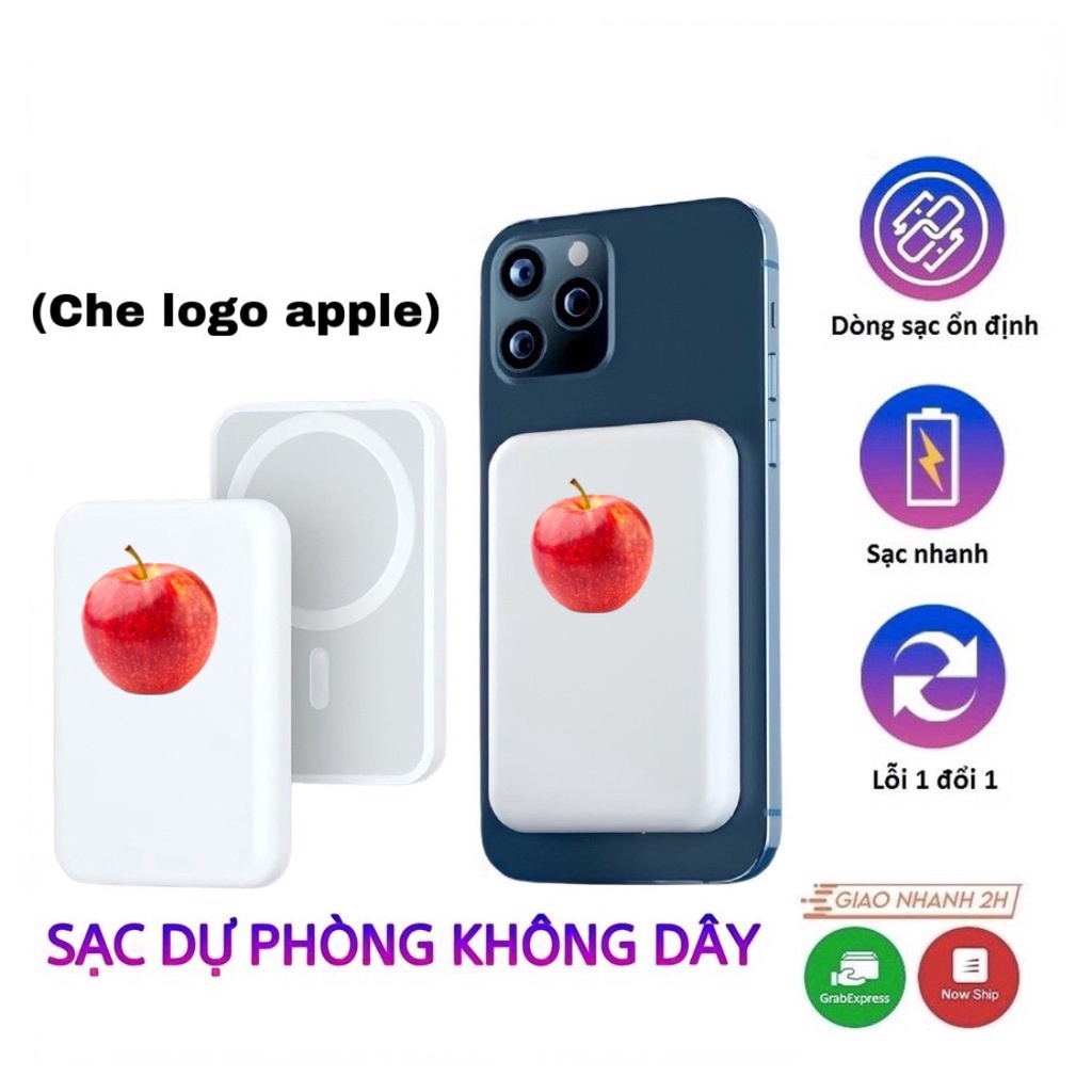 Sạc Dự Phòng Không Dây Từ Tính Sạc Nhanh Pin 5000mah Mini Nhỏ Gọn Cao Cấp Cho Điện Thoại