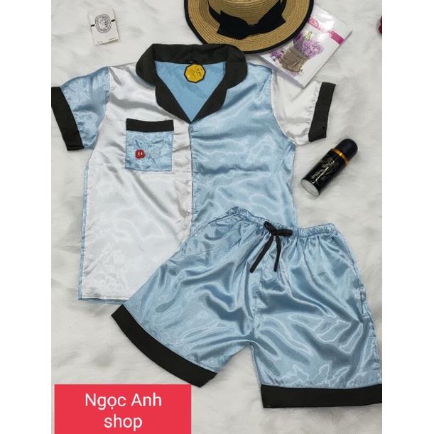 Bộ đùi satin phối 2 màu hình Mickey