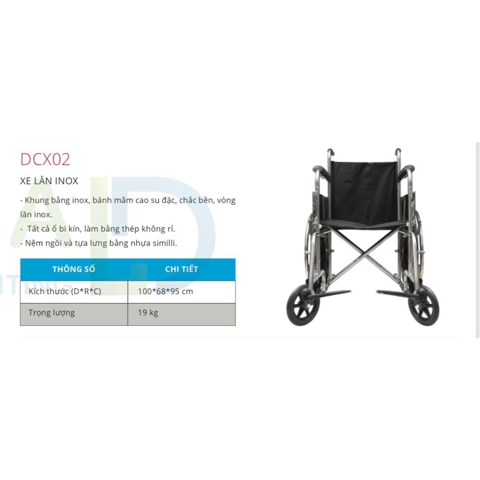 XE LĂN INOX ĐỨC CƯỜNG