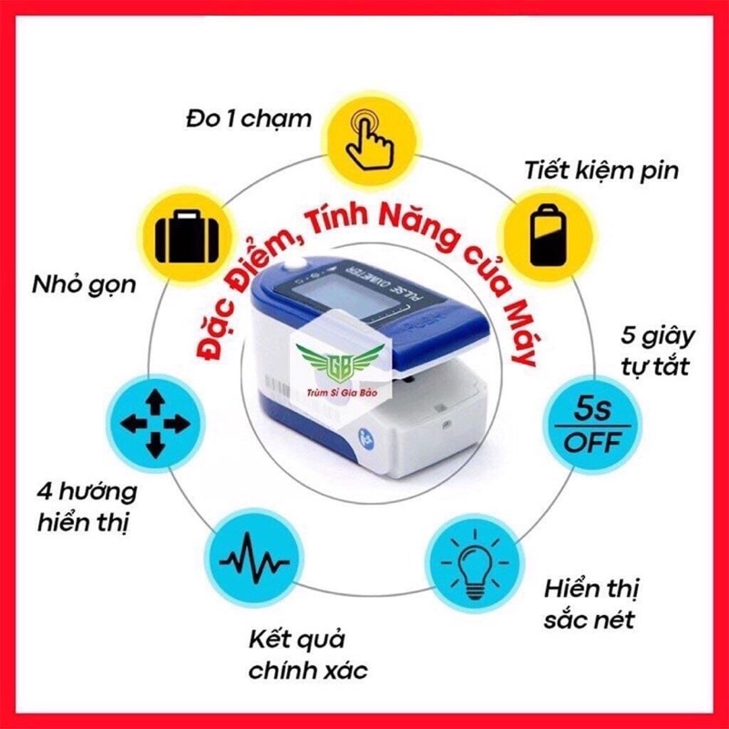 Máy đo spo2 kẹp ngón cầm tay pulse oximeter, máy theo dõi nồng độ oxy trong máu