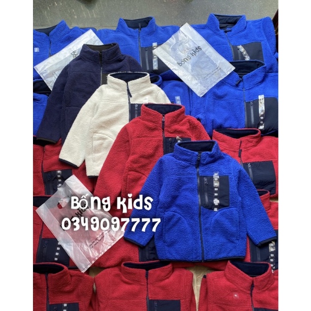 Áo Khoác Bé Trai &amp; Bé Gái Lông Cừu Túi Ngực UNI