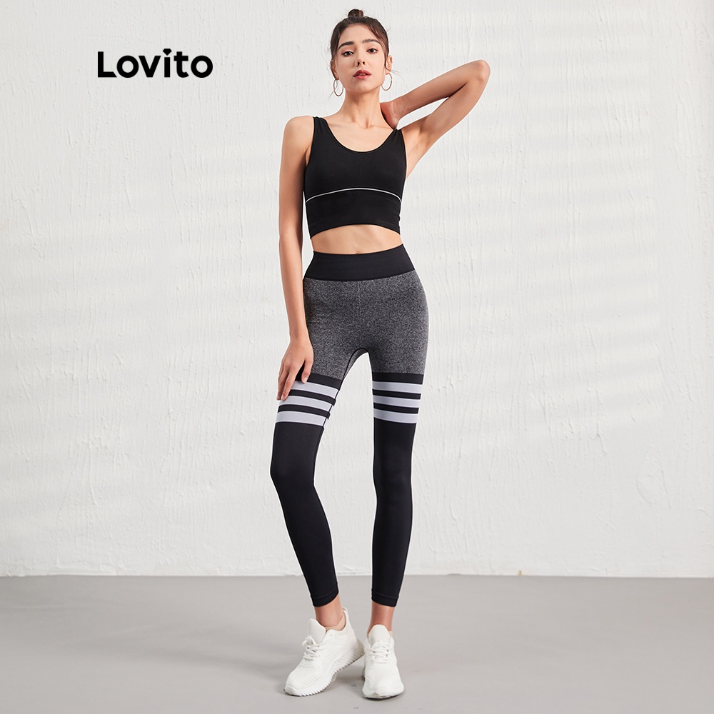 Áo ngực thể thao Lovito L07033 in chữ xinh xắn