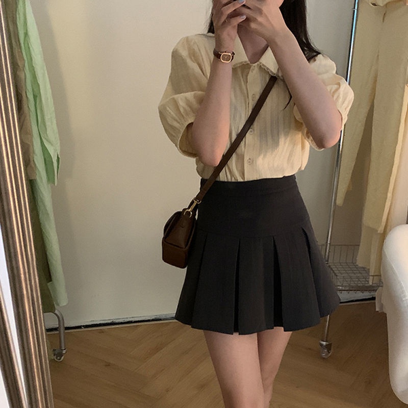 Áo Sơ Mi Tay Ngắn Cổ Búp Bê Phong Cách Hàn Quốc Thời Trang Mùa Hè Xinh Xắn Cho Nữ