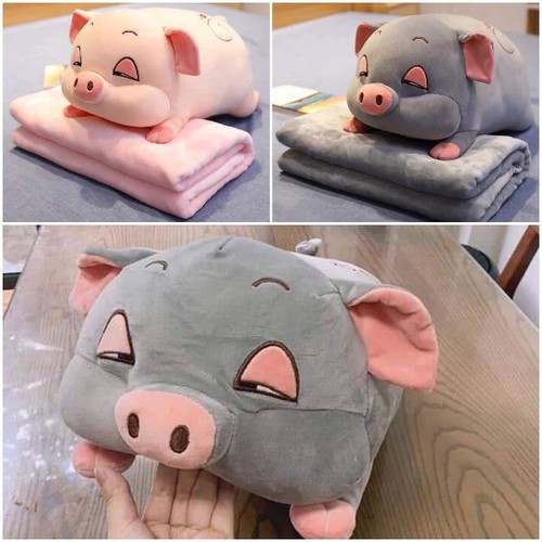Set Chăn Gối Hình Lợn Ngộ Nghĩnh
