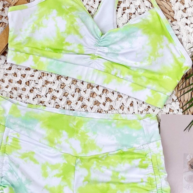 [BKN754] &lt;ÂU&gt; SET BIKINI SPORTY LOANG XANH/HỒNG (CẠP CAO)