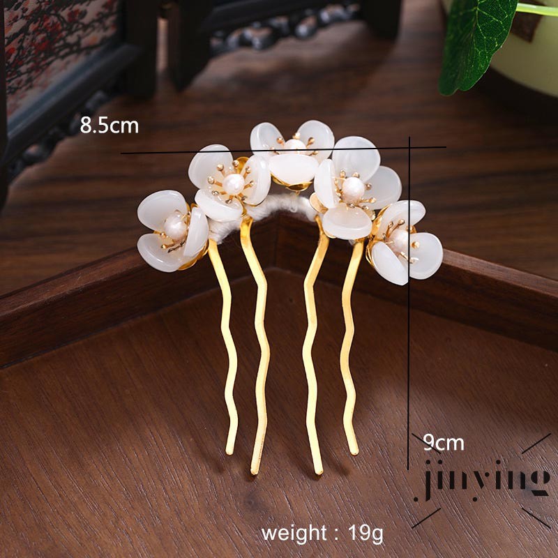 GETNOIVAS Trâm cài tóc hình hoa đính ngọc trai giả đáng yêu cho nữ