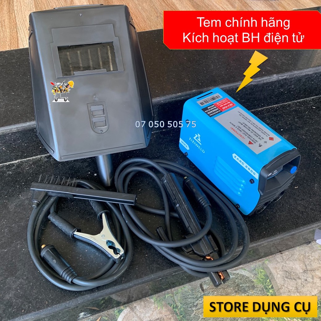 Máy hàn que dùng điện Ziziweld Zarc 2500 công suất 4.7 KVA hệ số công suất 0.65 cấp bảo vệ IP21S Zarc-2500