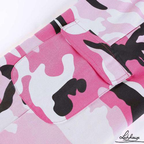 D.E-Women Casual Cotton Long Harem Pants Army Jogger Pants Military Camouflage