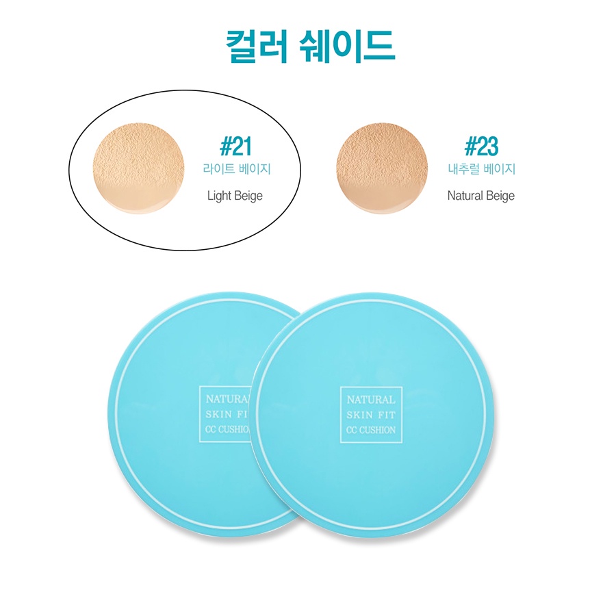 Phấn nước che khuyết điểm siêu lì Thelavicos Natural Skin Fit CC Cushion_Mỹ phẩm Hàn Quốc chính hãng