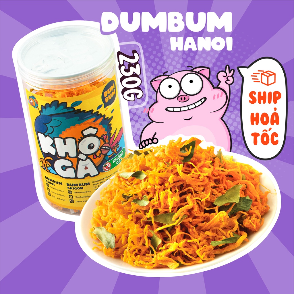 Khô gà lá chanh không cay 230g DumBum đồ ăn vặt Hà Nội