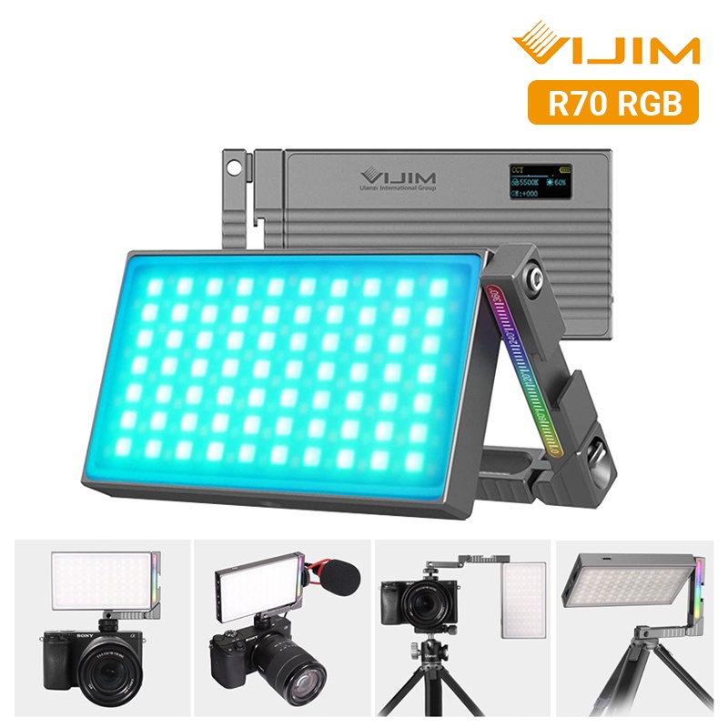 Đèn led Studio VIJIM R70 RGB Light - Đèn chỉnh màu và độ K viền kim loại 20 Effect mẫu mới nhất 2021