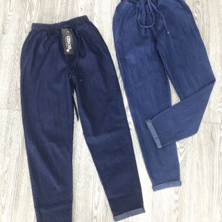 Quần bagy bò giấy cạp chun