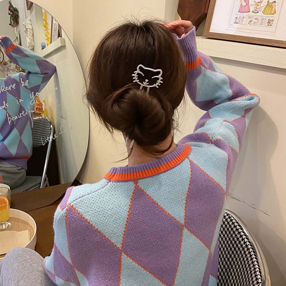 Trâm Cài Tóc Kim Loại Hình Mèo Xinh Xắn Cho Nữ