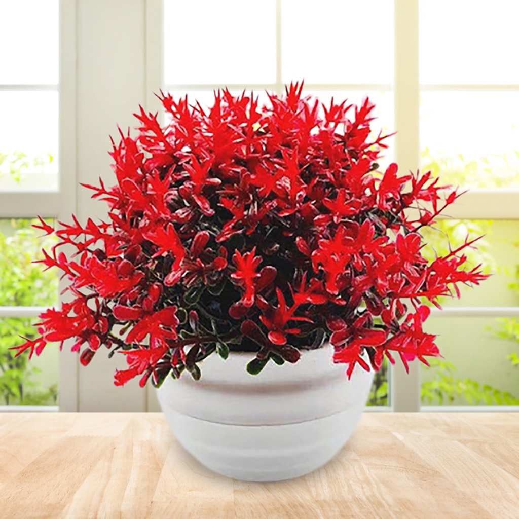 Set chậu cây nhân tạo bằng nhựa trang trí nhà ở bàn làm việc tươi mát hoa