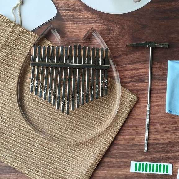Đàn Kalimba Trong Suốt Mặt Mèo Chính Hãng Anca Music