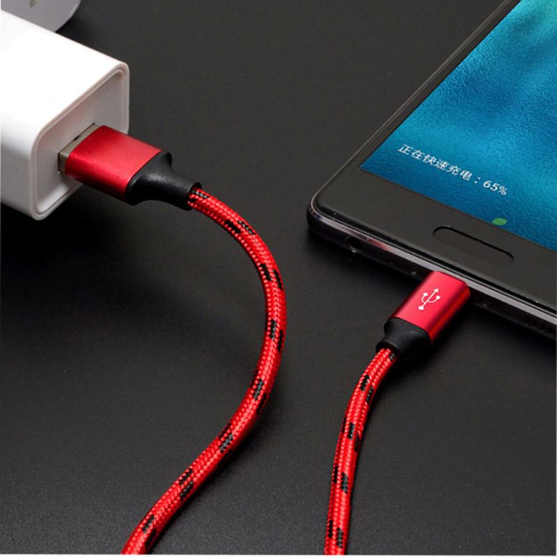 Mojito 5M Durable Nylon Woven Micro USB Data Cable Fast Charging Line Wire Cord for Samsung Galaxy Huawei Xiaomi Android Cellphones