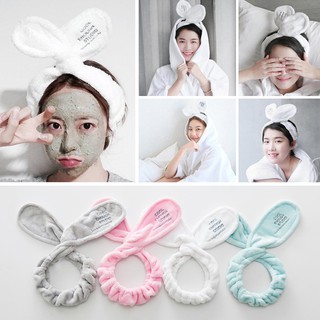 Băng Đô Thỏ Turban Vải Nhung Dày Dặn Quấn Tóc Bờm Tóc Tai Mèo Rửa Mặt
