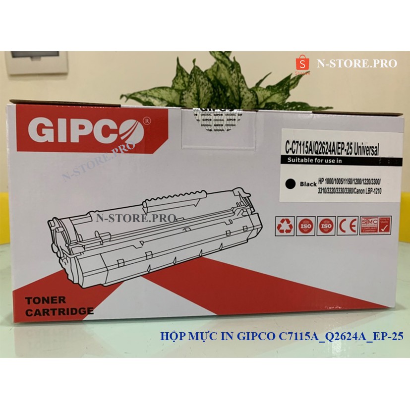 Hộp mực in GIPCO C7115A/Q2624A/EP-25 Dùng cho máy in laserJet P1002/1003/1004/1005/1006/1009;LaserJet Pro M1130/1132/11
