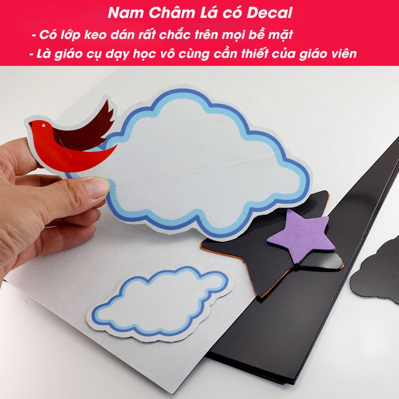 Nam châm lá dẻo a4 có decal keo dán, giáo cụ dạy học tiếng anh đồ dùng học tập văn phòng phẩm GC07