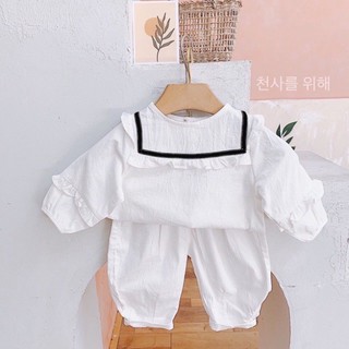 Xả set cổ viền đen cho bé gái