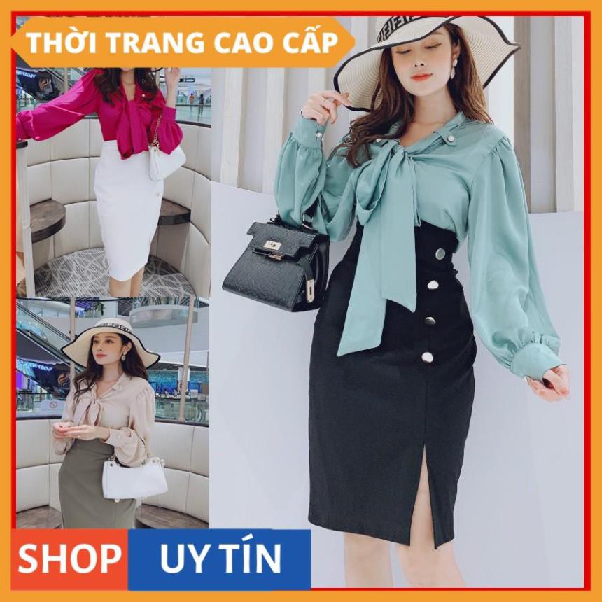 Chân váy bút chì đính nút siêu xinh siêu sang siêu cao cấp, thiết kế cho công sở, đi tiệc, đi chơi đều được [SIÊU PHẨM]