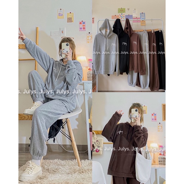 SET bộ HOODIE in chữ 2133 (ảnh thật shop chụp kèm video)