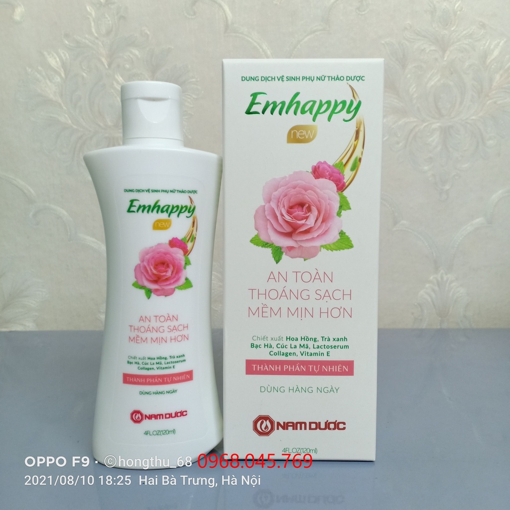 Dung dịch vệ sinh phụ nữ Emhappy hương hoa chai vòi 120ml