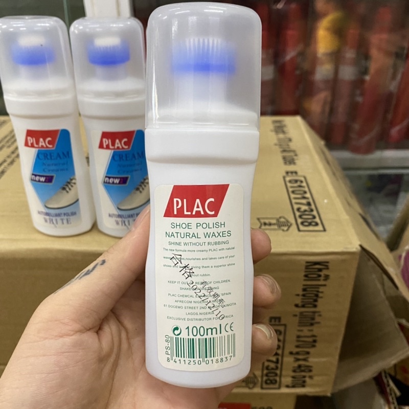 DUNG DỊCH TẨY TRẮNG GIÀY TÚI XÁCH CHUYÊN DỤNG PLAC CREAM ƯHITE 100ml