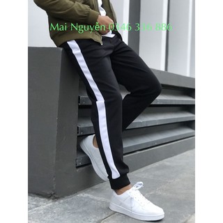 Quần Thể Thao Nam  Sọc Trắng Co Giãn Ống Bó Co dãn tốt, phù hợp với mặc dạo phố, thể dục thể thao
