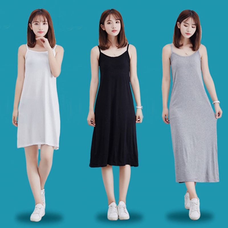 VÁY LÓT VÁY THUN HAI DÂY ĐẦM LÓT Đầm Cotton Không Tay Dáng Rộng