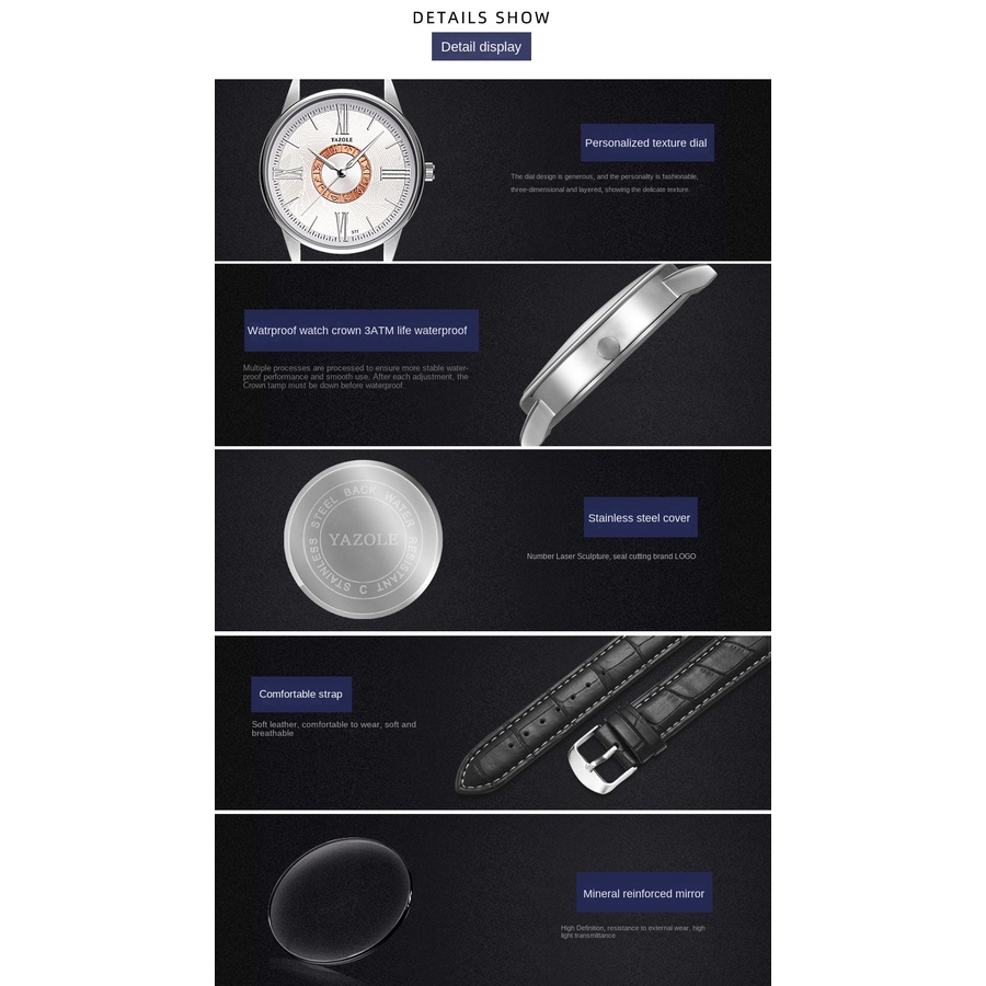 Đồng hồ đeo tay chạy pin thiết kế chòm sao đơn giản phong cách công sở thời trang cho nam