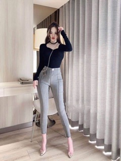 Quần jeans giấy cạp cao ( còn 5c màu trắng sz L xả lỗ)