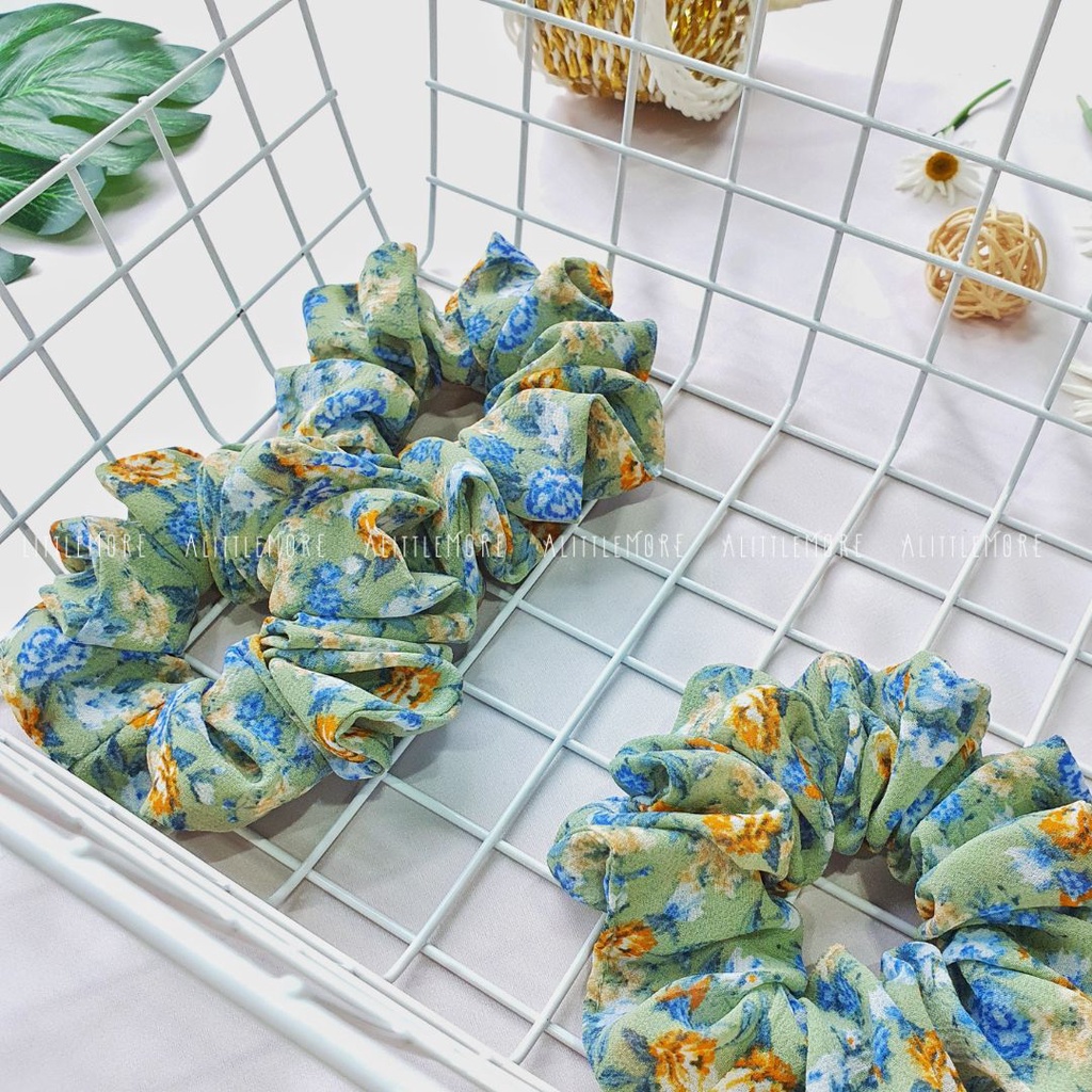 Dây Buộc Tóc Scrunchies AlittleMORE Hoa Nhí Xinh Xắn Nữ Tính Đủ Size Cột Tóc Đẹp Dễ Thương
