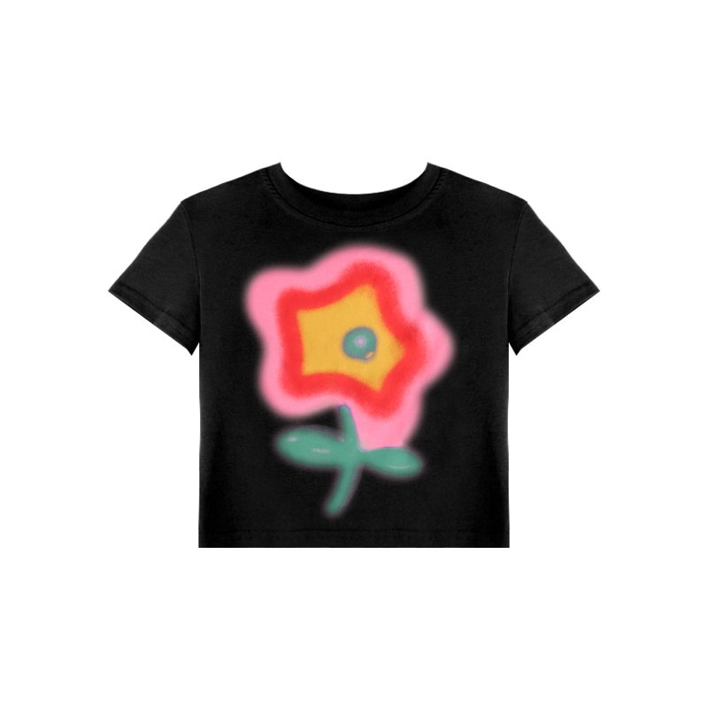 Áo Thun Ngắn Tay In Họa Tiết Hoa Thời Trang Mùa Hè Cho Nữ