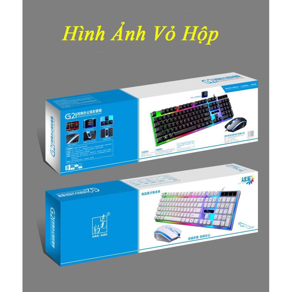 Bộ Bàn Phím Giả Cơ Kèm Chuột Máy Tính Game Thủ G21 Có LED Nhiêu Màu | WebRaoVat - webraovat.net.vn