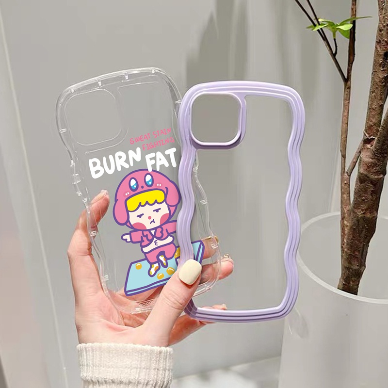 Suntaiho Ốp lưng Ốp Điện Thoại TPU Mềm Viền Gợn Sóng Hình Cô Gái Ăn Vặt Cho iPhone 11 11 Pro 13 12 Pro Max X XS Max XR 7 8 Plus