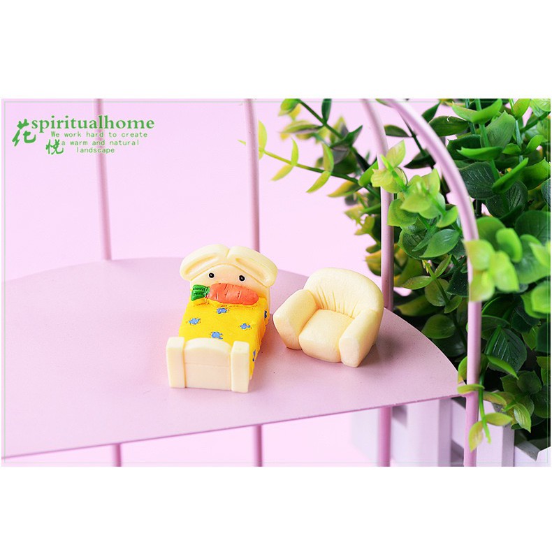 Charm slime/ Dụng Cụ Trang Trí Hình Giường &amp; Ghế (Inbox Màu)