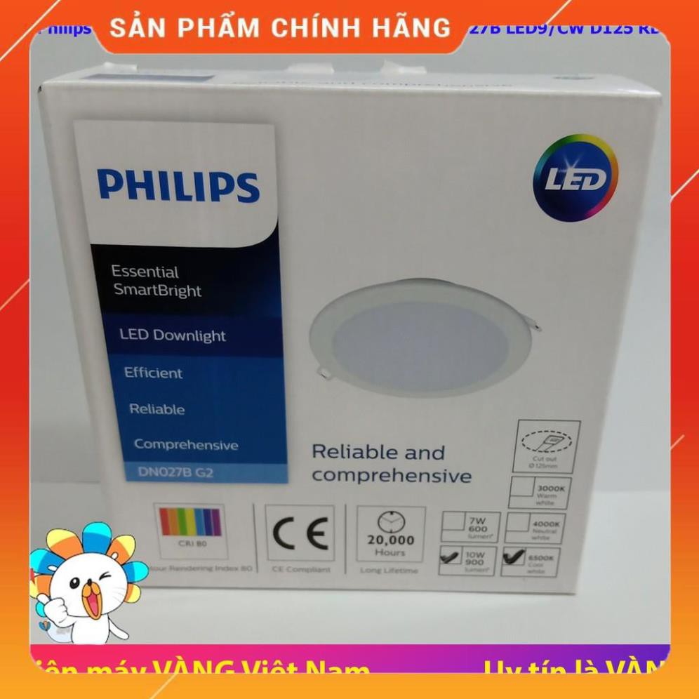 Đèn Led âm trần 10W DN027B LED9/CW D125 RD Trắng