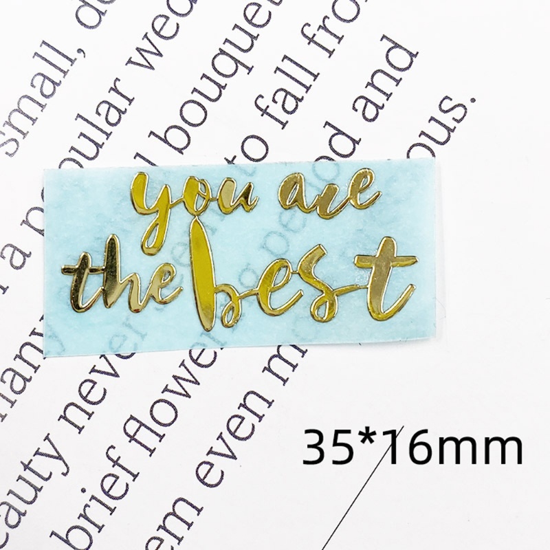 BTF 10 Sheets English Letters Blessing Words Metal Stickers Epoxy Resin Mold Fillings DIY Crafts Jewelry Making Material