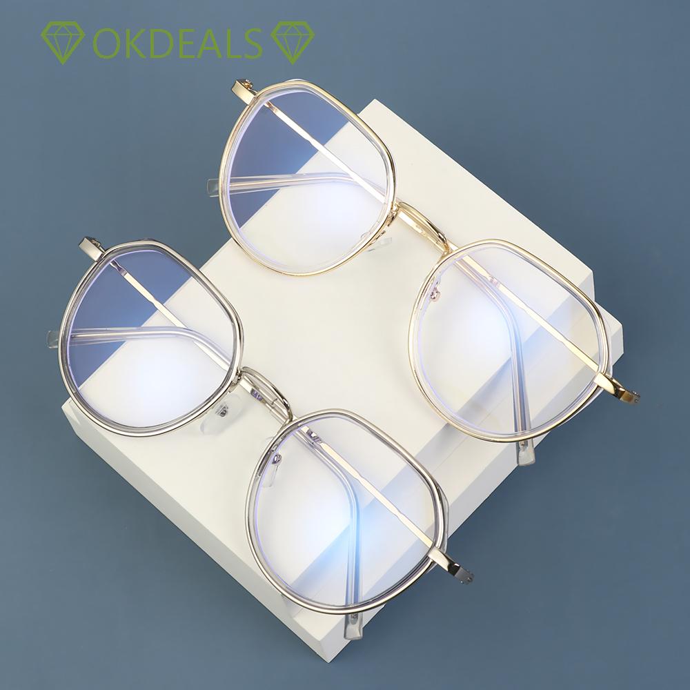 Mắt Kính Gọng Tròn Chống Bức Xạ Phong Cách Cổ Điển Thời Trang Unisex Đen/Đen