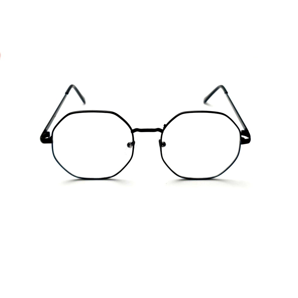 Gọng Kính Kim Loại Teen Kính Lục Giác dùng làm kính thời trang giả cận hoặc kính cận
