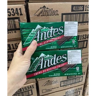 Hộp 28 Thanh  Socola Andes Bạc Hà Mỹ 132g