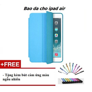 Bao da ốp lưng iPad Air ipad 5 màu xanh dương tặng kèm bút cảm ứng