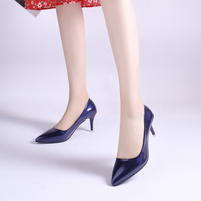 Giày cao gót 7cm nữ làm từ da PU